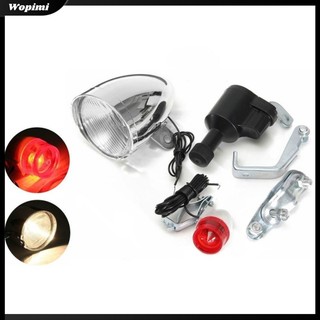 Mf 3w 6v đèn pha xe đạp bộ đèn hậu xe đạp máy phát điện ma sát có động cơ đèn cảnh báo an toàn với phụ kiện