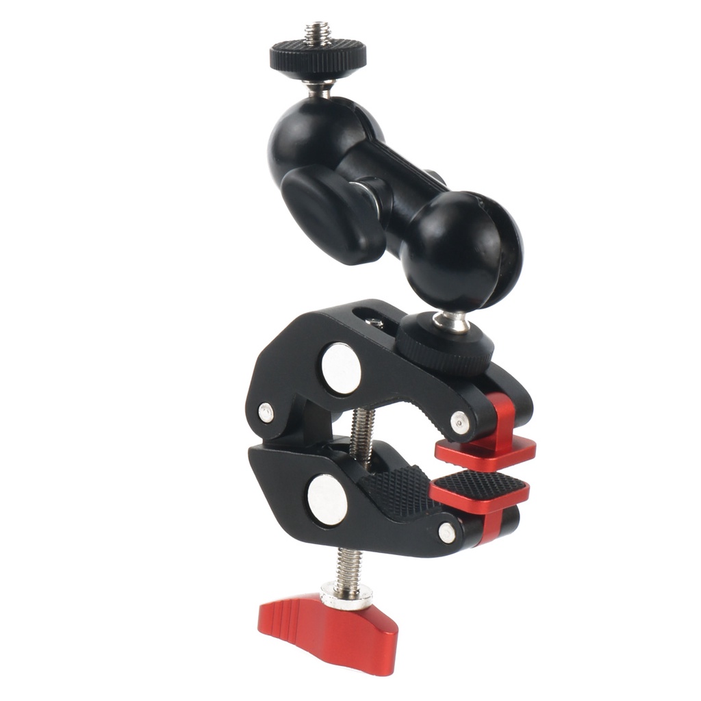 Siêu kẹp 3/8 "1/4" gắn khớp nối cánh tay cua kẹp cho máy ảnh chân máy để bàn magic video led studio giá đỡ máy chiếu