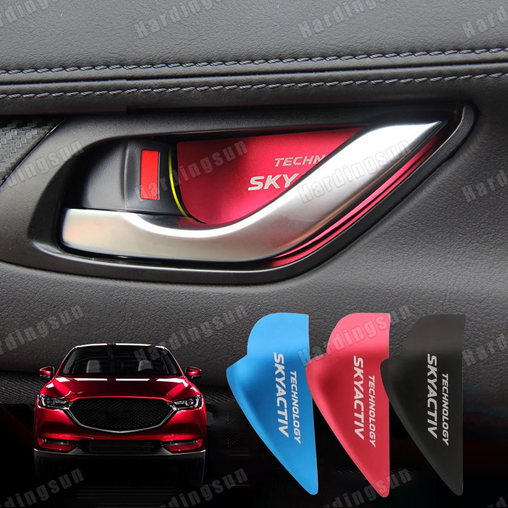 4 cái cửa ô tô bát xử lý nắp trang trí nội thất dán trường hợp cho mazda skyactiv technology logo 3 6 cx 5 cx3 phụ kiện tạo kiểu xe