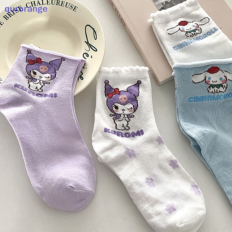 Qurange mới kawaii vớ kuromi dễ thương giản dị đa năng ins girl món quà giáng sinh cho bạn gái ror