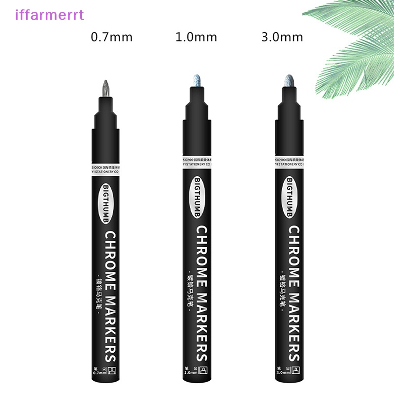 Iffarmerrt 1pc diy mirror pen sơn phản quang kim loại chrome-mạ bạc marker 0,7-3 mm vn