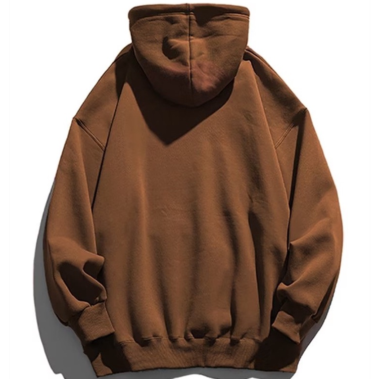 Áo hoodie Tay Dài Dáng Rộng Màu Trơn Phong Cách Thời Trang Hàn Quốc Cho Nam Giới