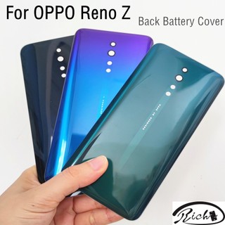 Đối với oppo reno z pcdm10 nắp pin mặt sau vỏ cửa vỏ kính phía sau cho oppo renoz reno z nắp pin