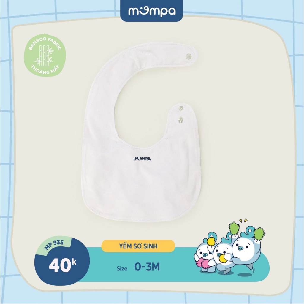 Set bao tay chân mũ yếm sơ sinh cho bé Mompa từ 0 đến 3 tháng vải Sợi tre Bamboo mềm mại thoáng khí MP 933 934 935