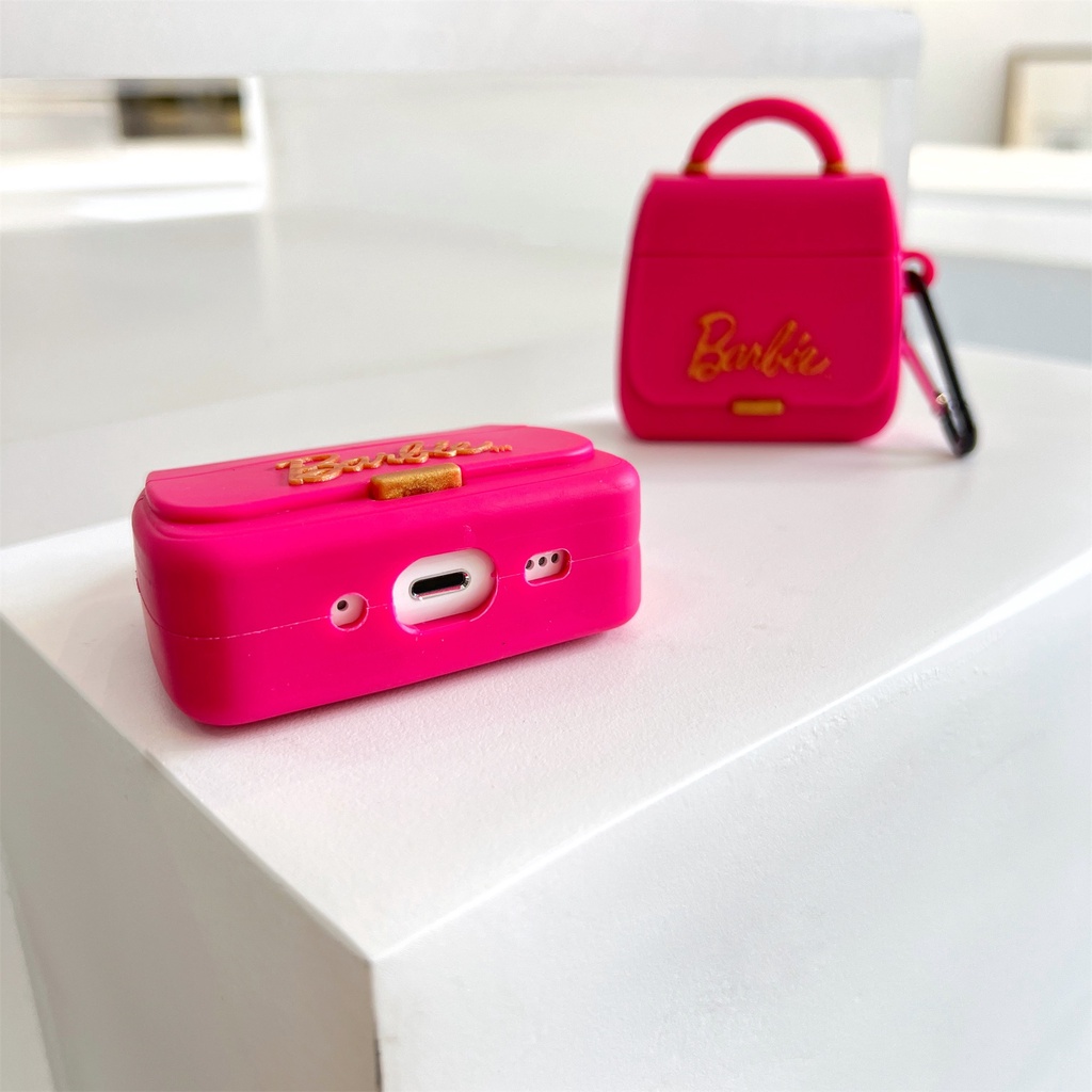 Phim hoạt hình 3d barbie vỏ silicon mềm tương thích cho airpods pro 1/2/3 pro2 vỏ tai nghe không dây bluetooth sạc ngăn nắp vỏ bảo vệ