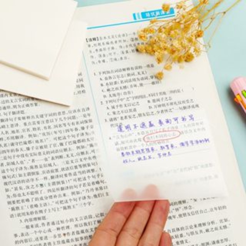 Ghi chú giấy sao chép decorme giấy ghi chú trong suốt vô hình không thấm nước nhiều màu ghi chú dính ghi chú giấy ghi nhớ giấy sinh viên văn phòng phẩm phụ kiện
