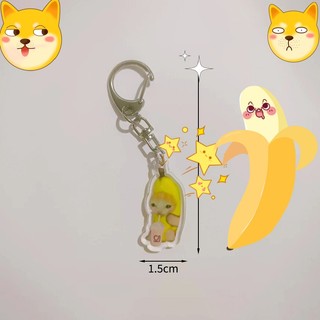 Funny emoticon keychain nhân vật anime keyring creative schoolbag mặt dây chuyền phụ kiện tai nghe
