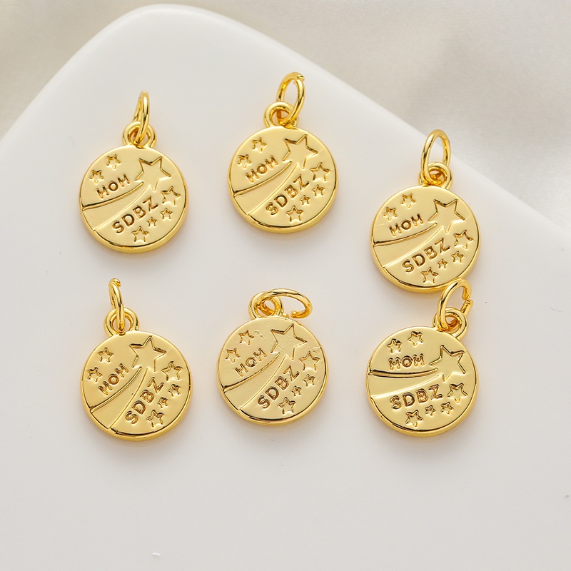 Mặt Dây Chuyền Hình Ngôi Sao / Lá Phong 18k Màu Vàng Nhạt Tự Làm Vòng Tay / Dây Chuyền Thủ Công