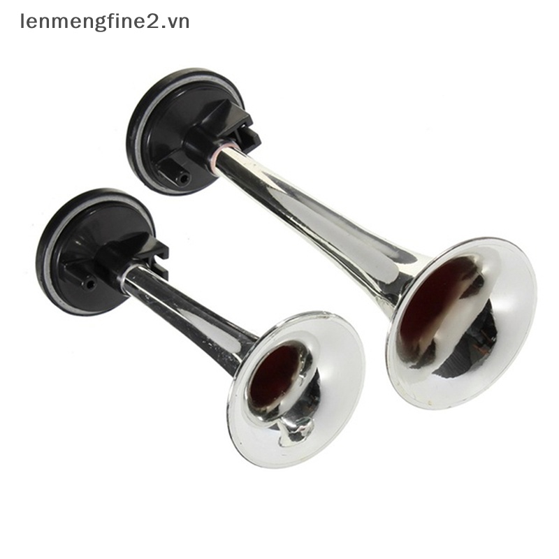 2 cái còi hơi đen kèn đôi máy bơm không khí còi hơi ống ô tô xe tải thuyền tàu