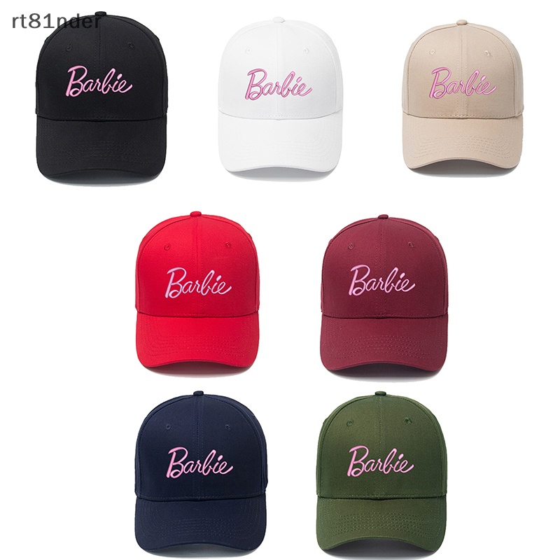 Rt mới kawaii barbie chữ thêu mũ bóng chày anime thời trang mùa hè có thể điều chỉnh mũ chống nắng ngoài trời thường xuyên mũ có đỉnh n