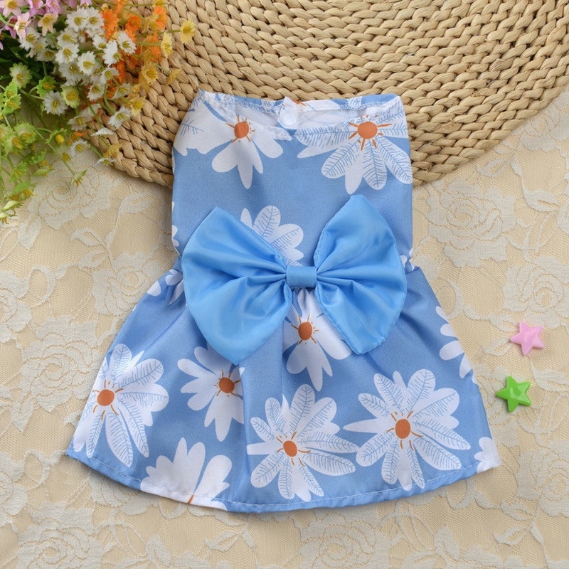 Dog dress shih tzu puppy skirt pet shirt cat quần áo s-xl thời trang dễ thương pet cat butterfly váy trái cây dứa bông vest quần áo mùa hè quần áo cún con