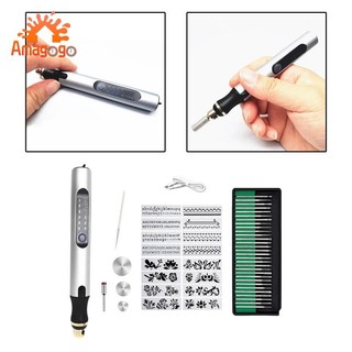 Amagogo Bộ bút khắc có thể sạc lại Dụng cụ khắc Máy mài Bút khắc USB Bút khắc cho đá Thủ công Đá da