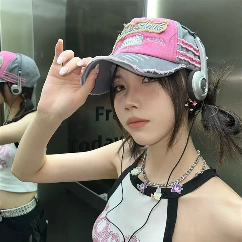 Phong cách hàn quốc hợp thời trang cũ in thanh mũ che nắng