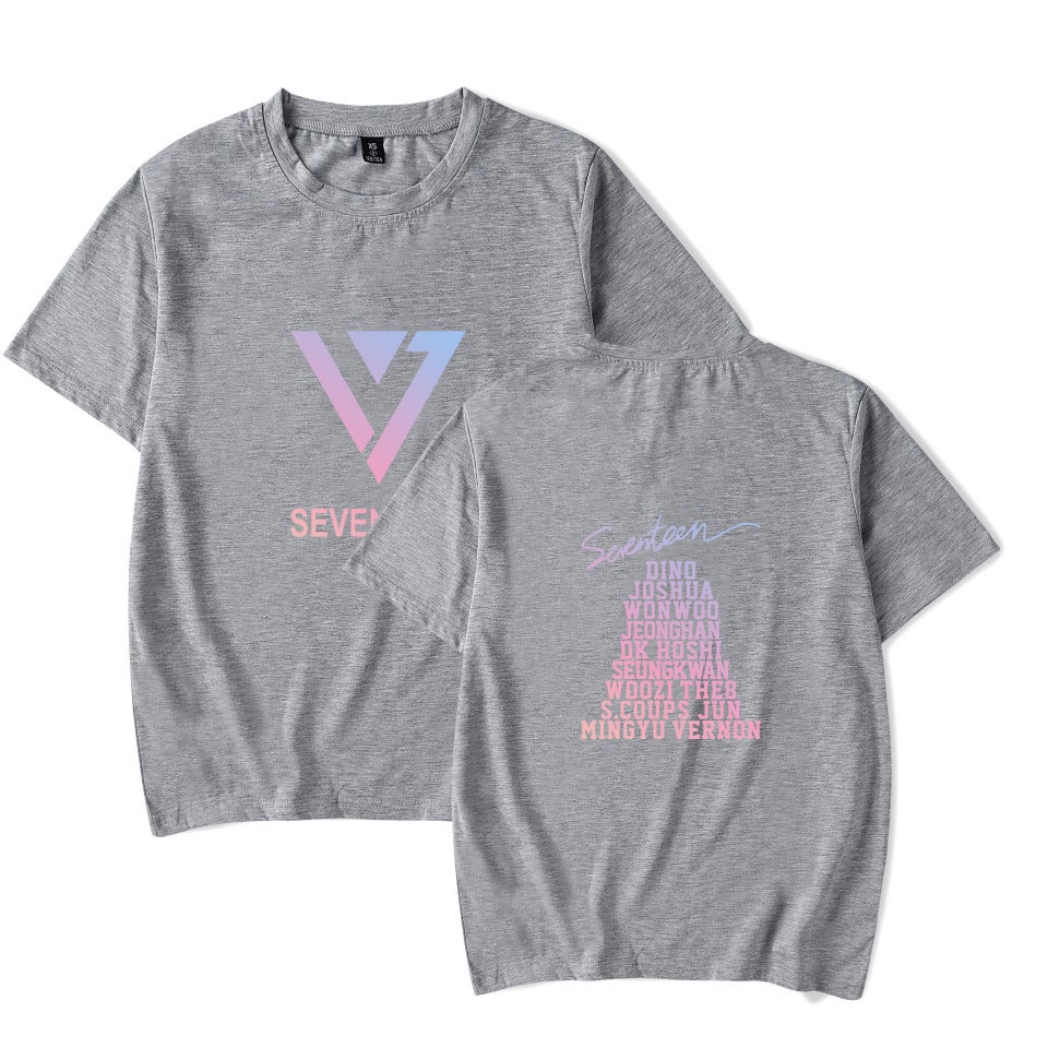 Áo Thun Tay Ngắn In Hình Nhóm Nhạc seventeen Thời Trang Mùa Hè Cho Tuổi teen