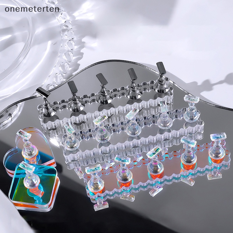 Rten magnetic nail holder acrylic display stand for false nail tips gel polish hiển thị kệ bảng màu dụng cụ thực hành làm móng cung cấp n