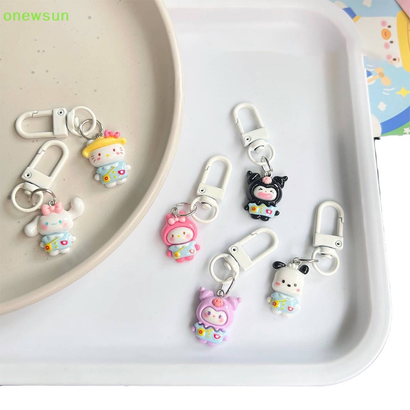 Onewsun kawaii sanrio kuromi hello kitty cinnamon dog keychain phim hoạt hình dễ thương móc khóa xe hơi mặt dây chuyền trang trí ba lô đi học quà tặng đồ chơi trẻ em mới