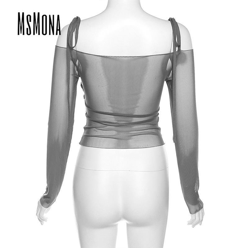 Áo Thun Tay Dài Dáng Ôm Hở Vai Màu Trơn Thời Trang 2023 Dành Cho Bạn Nữ