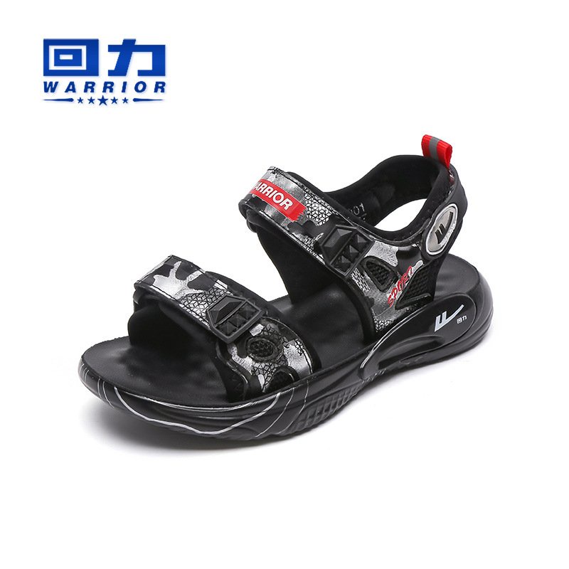 SANDAL CHO BÉ TRAI ĐI HỌC HIỆU WARRIOR MẪU WZ0378 ĐEN VẰN