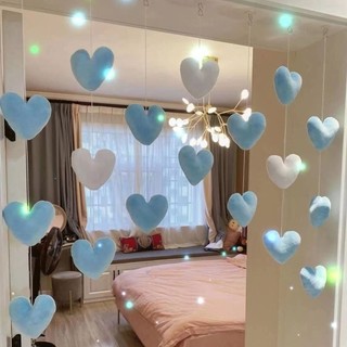 Trang chủ phòng ngủ treo rèm cửa tình yêu rèm cửa dễ thương trang trí cửa cô gái trang trí trái tim cao-xuất hiện đục lỗ-miễn phí
