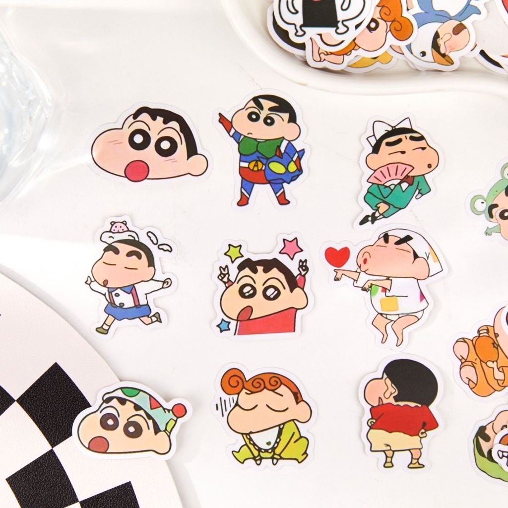 Bộ 100 Tấm Sticker Hoạt Hình shin-chan Chống Thấm Nước Xinh Xắn
