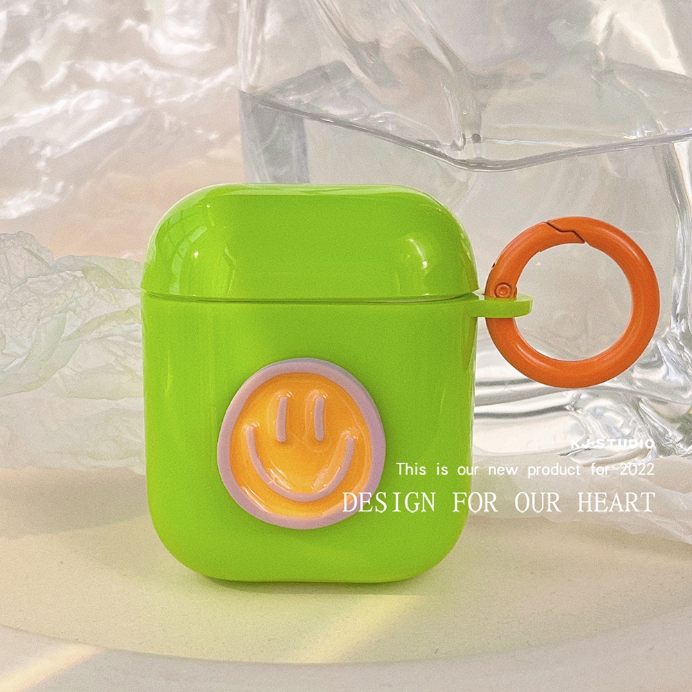 Vỏ Bảo Vệ Hộp Sạc Tai Nghe Bluetooth Chống Rơi Hình Mặt Cười Hoạt Hình Cho AirPods 1 / 2 / 3 /