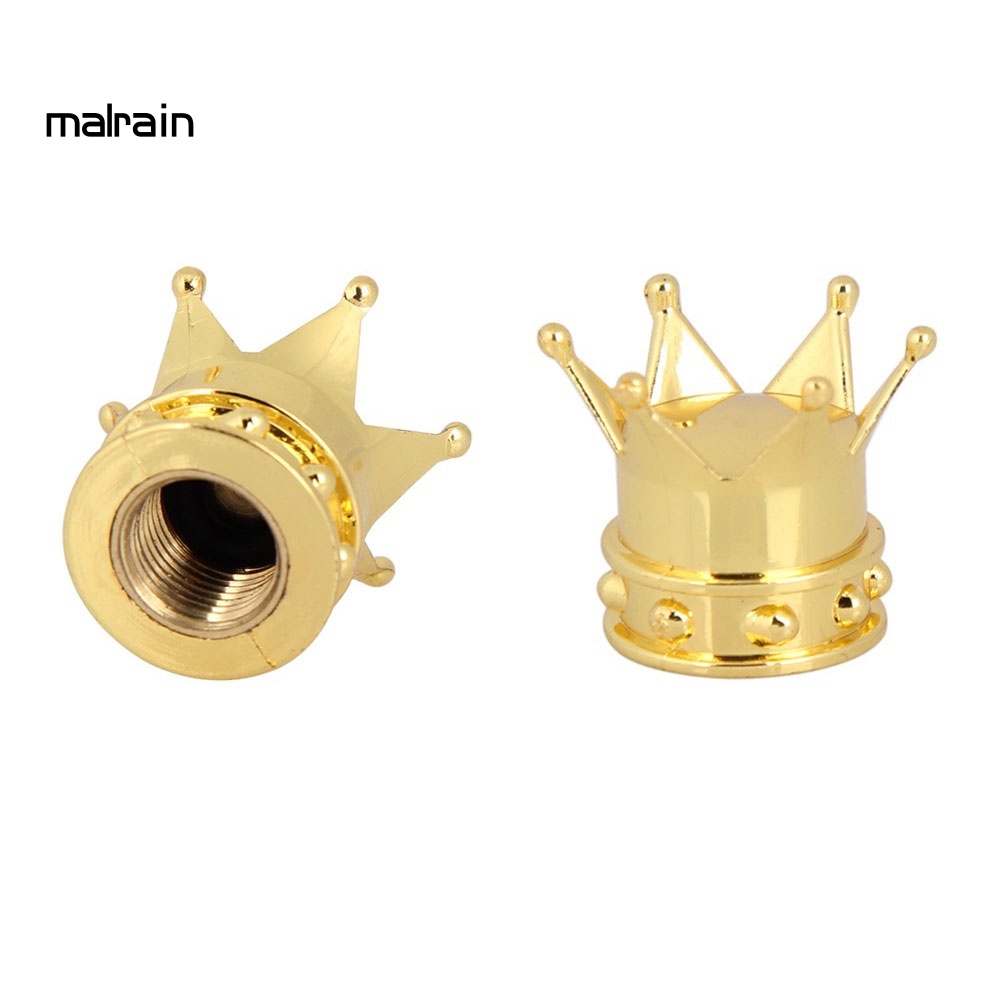 Bộ 4 Nắp Van Bánh Xe Hơi Hình Vương Miện Chống Bụi