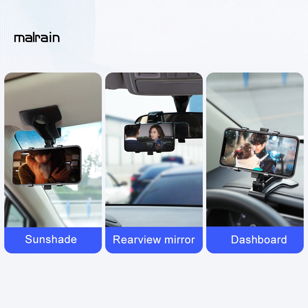Giá Đỡ Điện Thoại Di Động Gắn Kính Chiếu Hậu Ô Tô Xoay 360 Độ