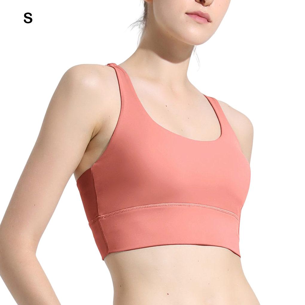 (runbu) Áo Ngực Thể Thao Không Đường May Dây Bản Rộng Có Đệm Ngực Co Giãn Không Gọng Cup Vừa Tập Yoga Dành Cho Nữ