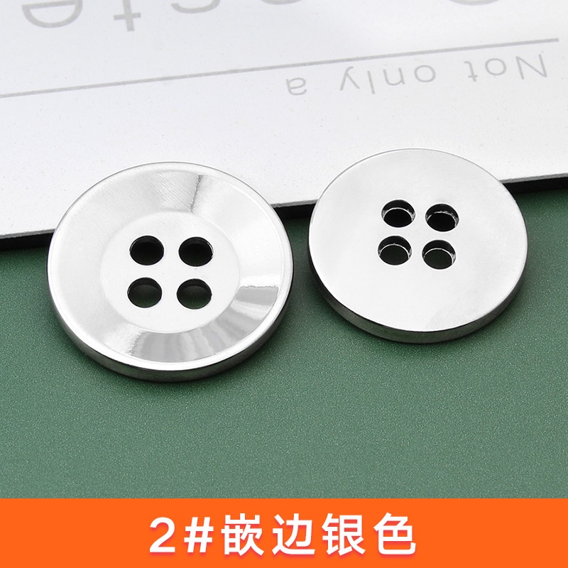 Set 5 Nút Áo Tròn 15Mm Bằng Kim Loại Phong Cách Cổ Điển