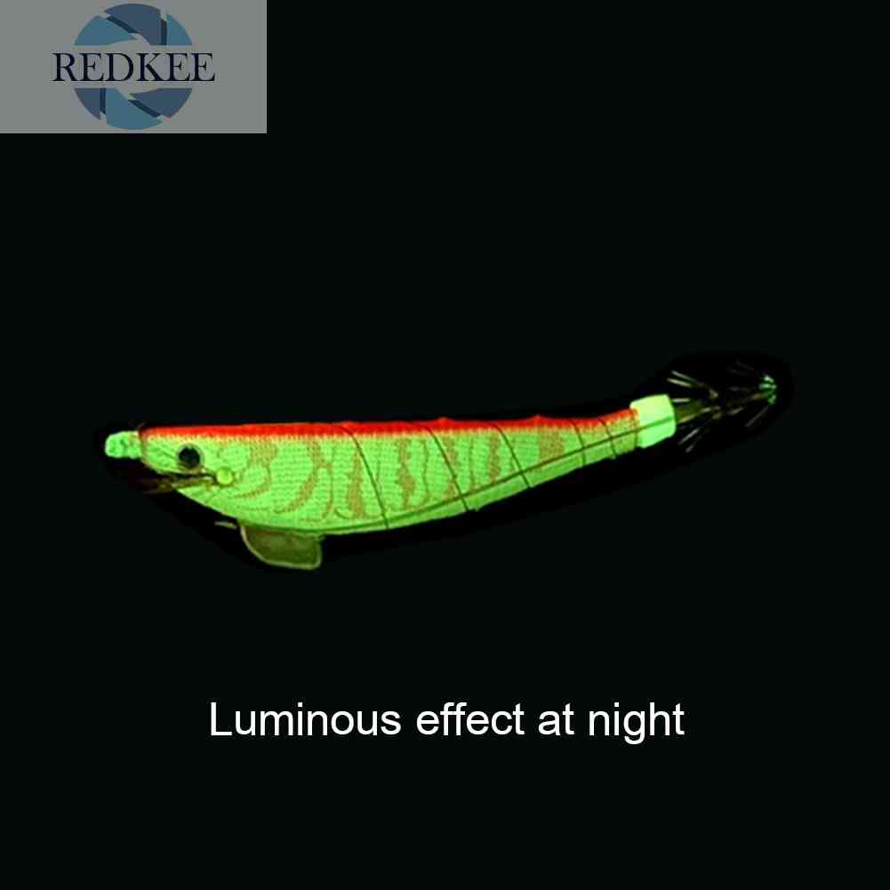 Mồi Câu Cá Giả Hình Tôm Bằng Gỗ Phát Quang Kích Thước 100mm 12g