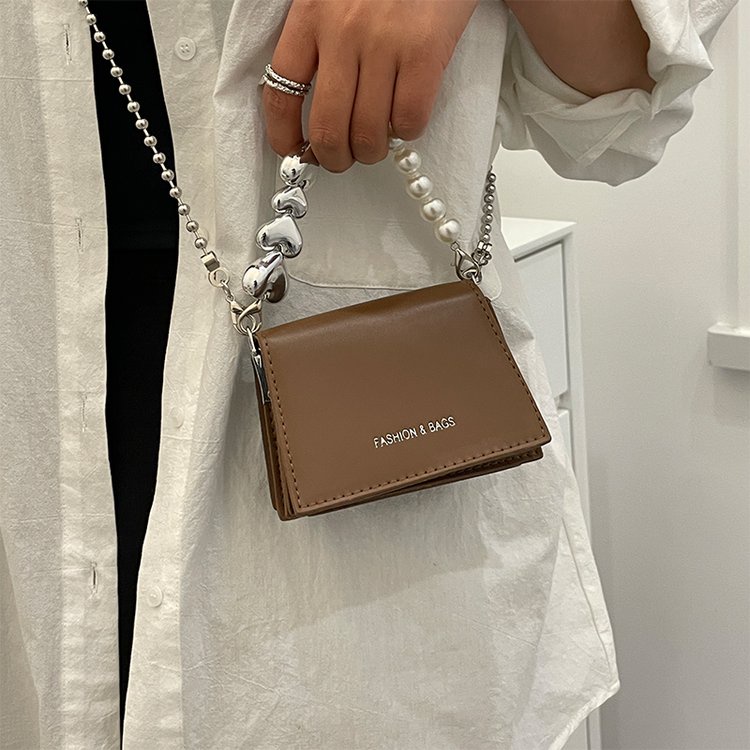 Túi Đeo Chéo mini Hình Vuông Đính Ngọc Trai Thời Trang Dành Cho Nữ