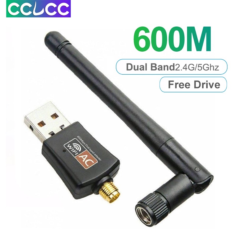 Usb WiFi AC 600Mbps Băng Tần Kép 5 / 2.4Ghz Lan 802.11ac / A / B / G / N Cho Windows XP Win 7 10