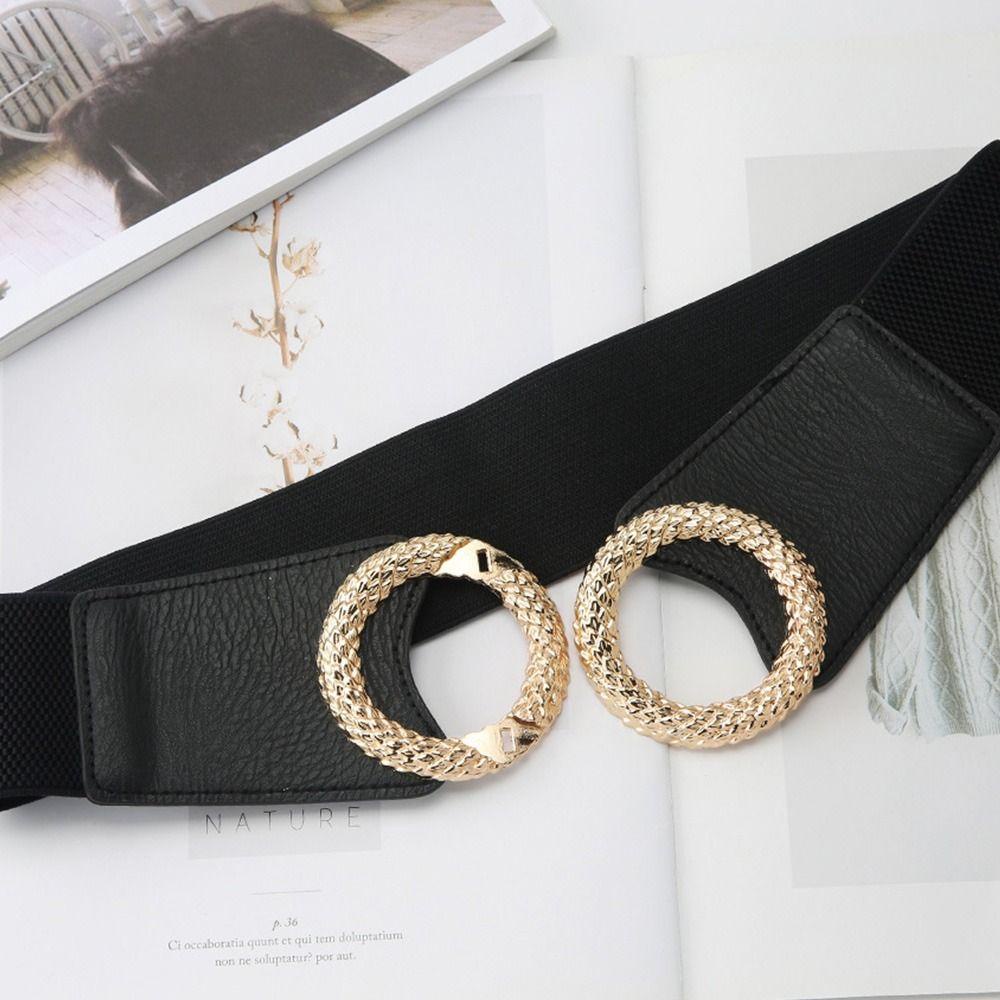 NIUYOU Thắt Lưng Da Bản To Co Giãn Phong Cách Vintage Sang Trọng