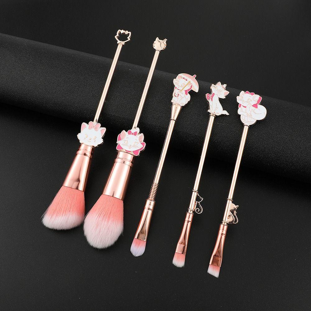 Bộ Cọ Trang Điểm Kirby Hình Đuôi Cá Hoạt Hình Bắt Sáng / Kẻ Mắt / Kem Nền Kèm Túi Đựng