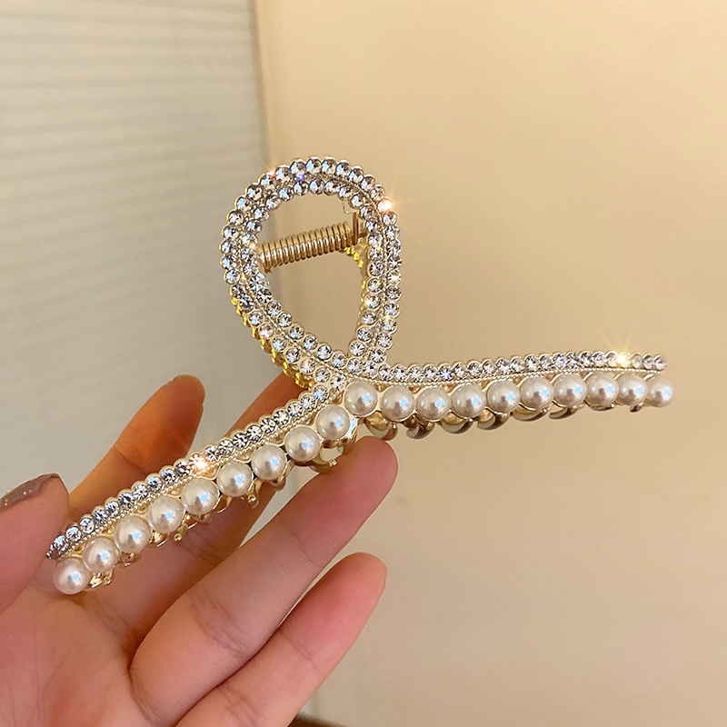 Kẹp Tóc Càng Cua Đính Kim Cương Giả &amp; Ngọc Trai Sang Trọng dreamdiary