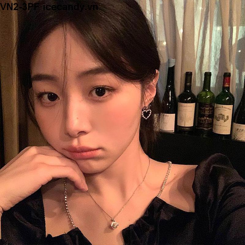 Khuyên Tai Bạc Hình Trái Tim Phong Cách ins Phong Cách Mới 2022 Cho Nữ