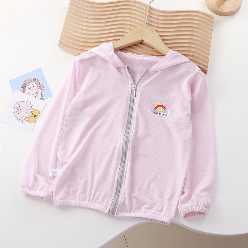 Áo Khoác Cardigan Chống Nắng Bằng Lụa Lạnh Thoáng Khí Kích Thước 80-150cm Dành Cho Bé Trai Và Bé Gái