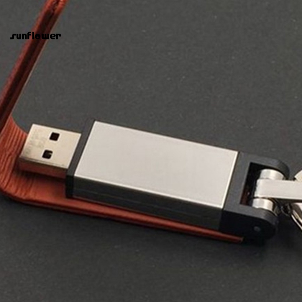 Usb2.0 4 / 16 / 32 / 64 / 128GB Vỏ Kim Loại Giả Da Đựng Chìa Khóa Tiện Dụng