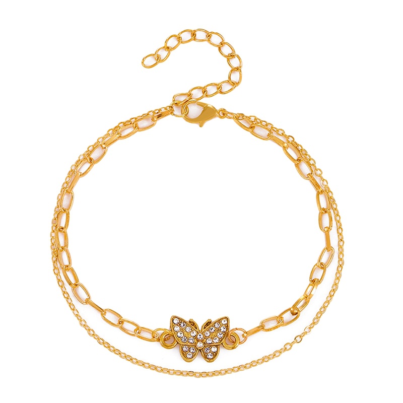 Vòng Tay Mạ Vàng / Bạc Hình Bướm Đính Đá Zircon Sang Trọng