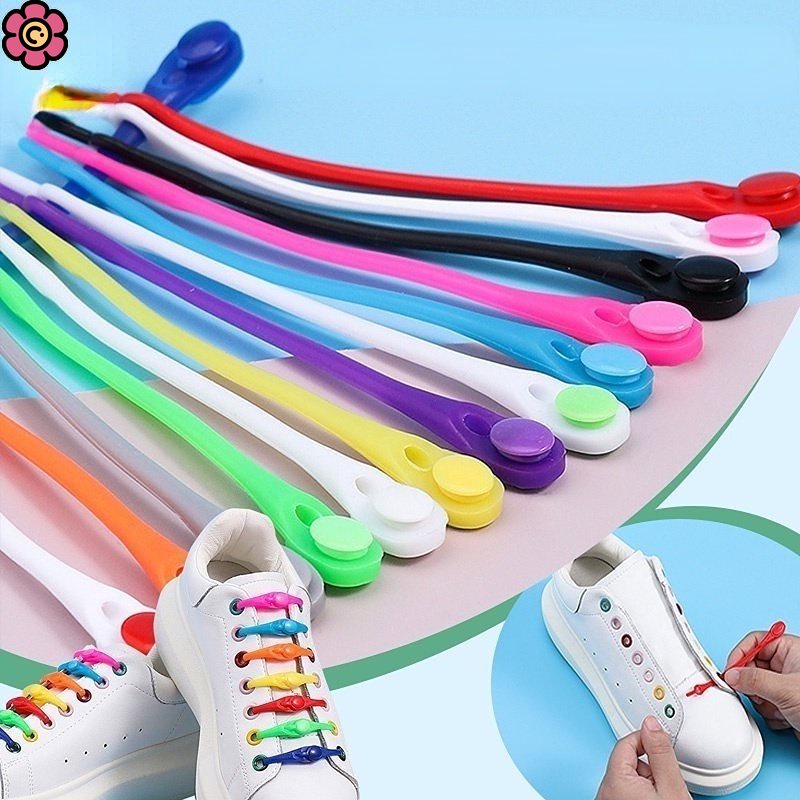 Set 12 Dây Giày Silicone Co Giãn Không Cần Buộc YK CRD