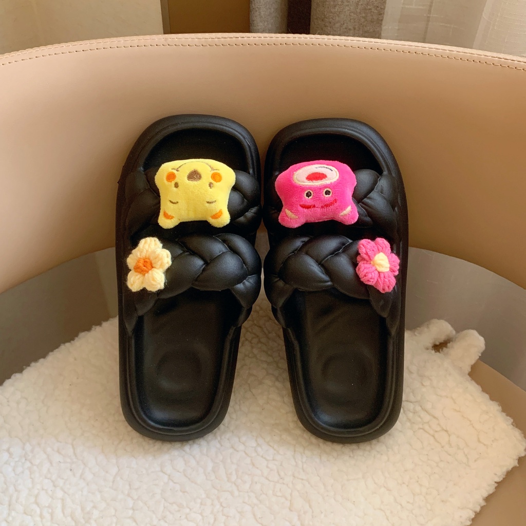 Lotso Dép Đi Trong Nhà Đế Dày Chống Trượt Họa Tiết Hoạt Hình winnie the pooh Cho Nữ 1