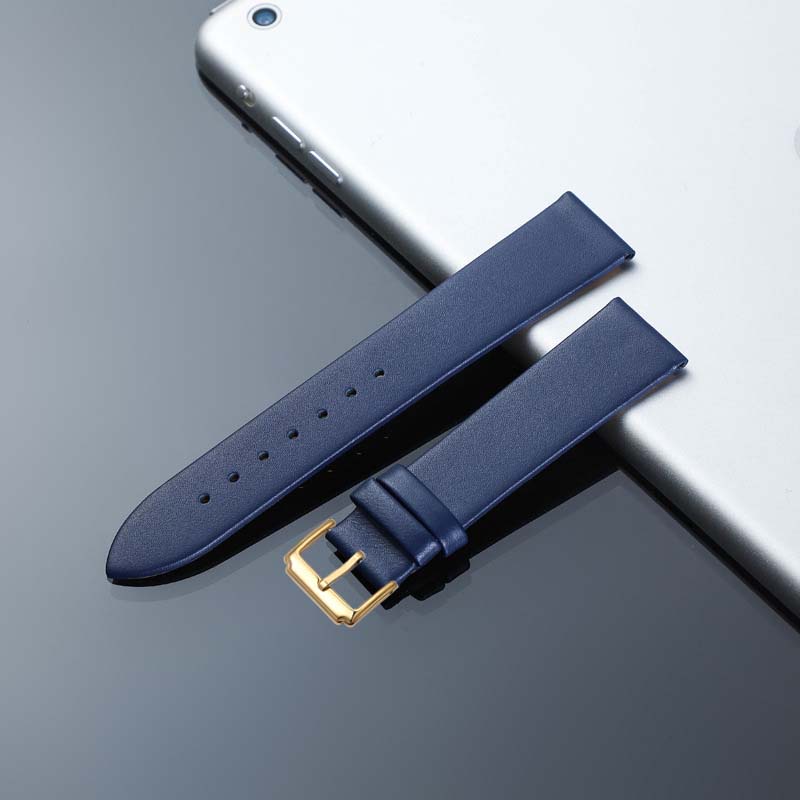 {DA NHẬP XỊN} Dây đồng hồ da bò 2 lớp slim BO-46 chống thấm nước nhiều size 8 10 12 14 15 16 18 19 20 21 22mm (Xanh)