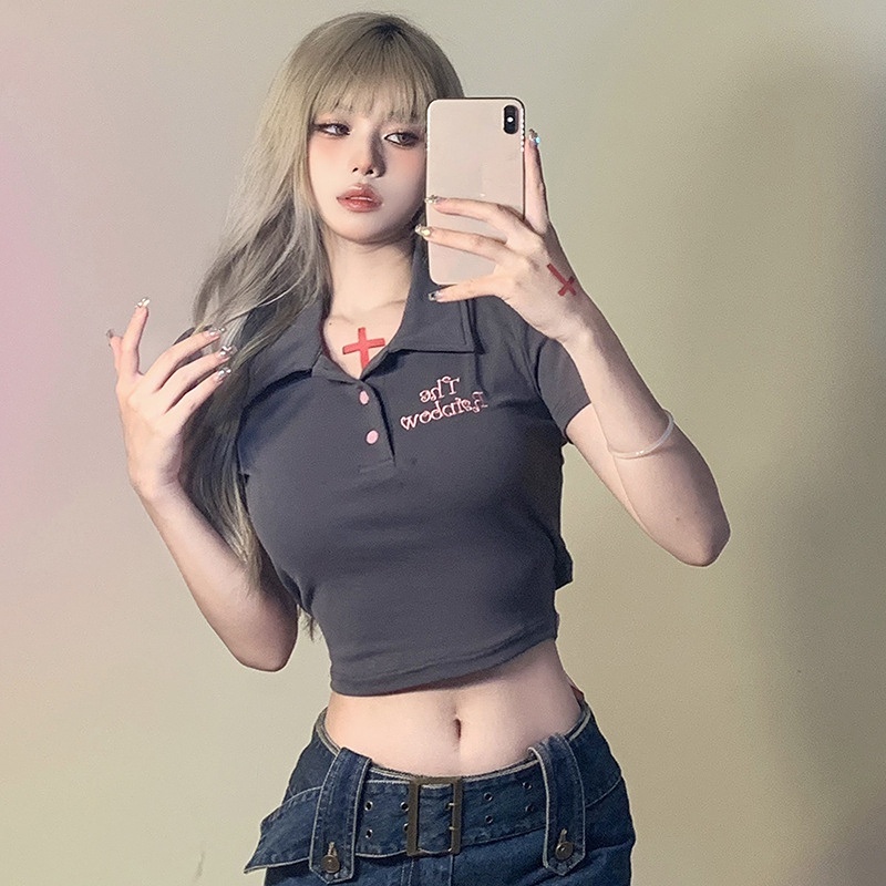 Áo polo Ngắn Tay Thắt Nơ Cổ Thời Trang Mùa Hè Mới Cho Nữ