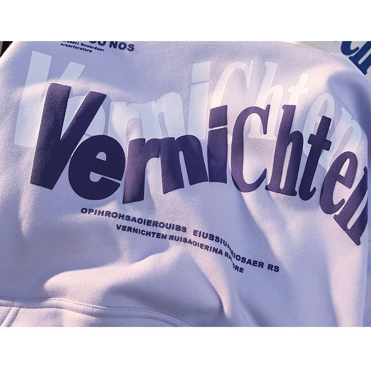 Áo Hoodie Dáng Rộng Phân Tử feminino casaco Màu Tím Khoai Môn Phong Cách Mới Mùa Thu Đông Cho Nam Và Nữ