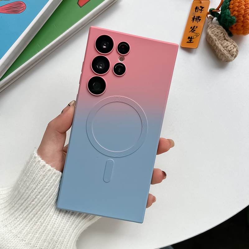 Ốp Điện Thoại Silicone Màu Gradient Cho Samsung S23 S22 S21 Plus Ultra