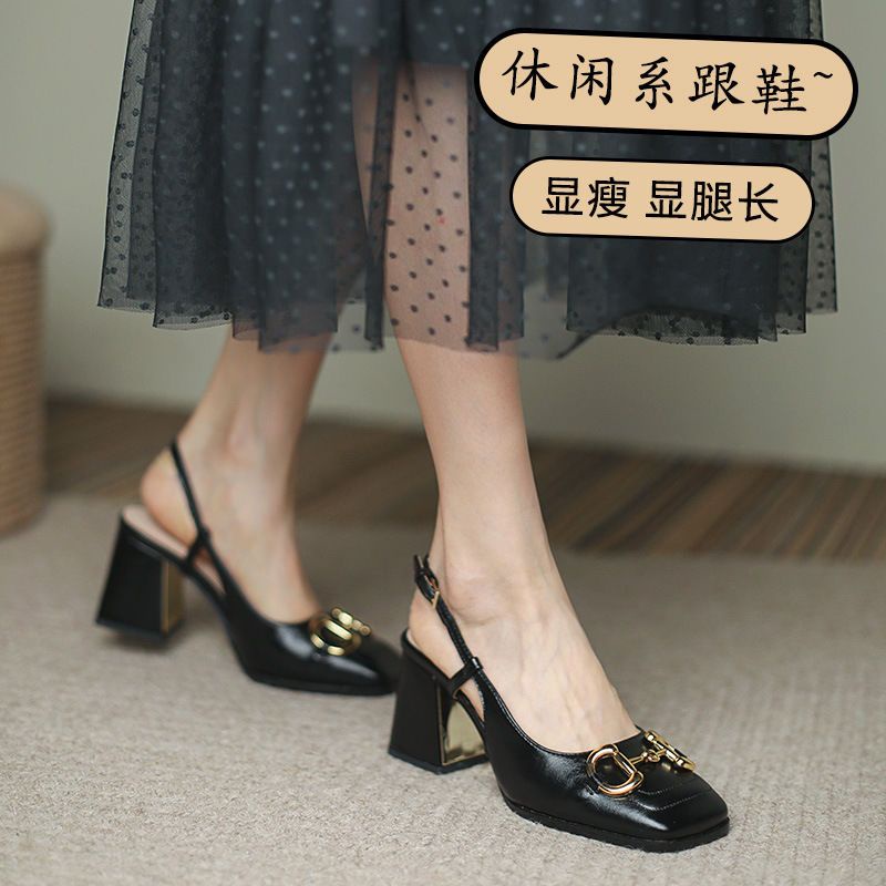 Giày Sandal Cao Gót Dày Dặn Plus Size Thời Trang Mùa Hè Dành Cho Nữ