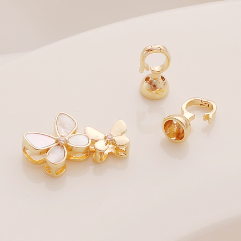 Khóa Cài Vòng Tay / Dây Chuyền Hai Đầu Bằng Đồng Mạ Vàng 14K diy