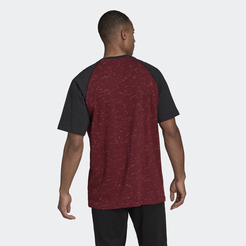 Adidas Phong cách sống Áo Thun Tay Raglan Mélange Essentials Nam Đỏ HE1798