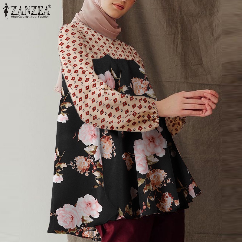 Zanzea Áo Kiểu Nữ Dài Tay Cổ Tròn Thời Trang Hàn