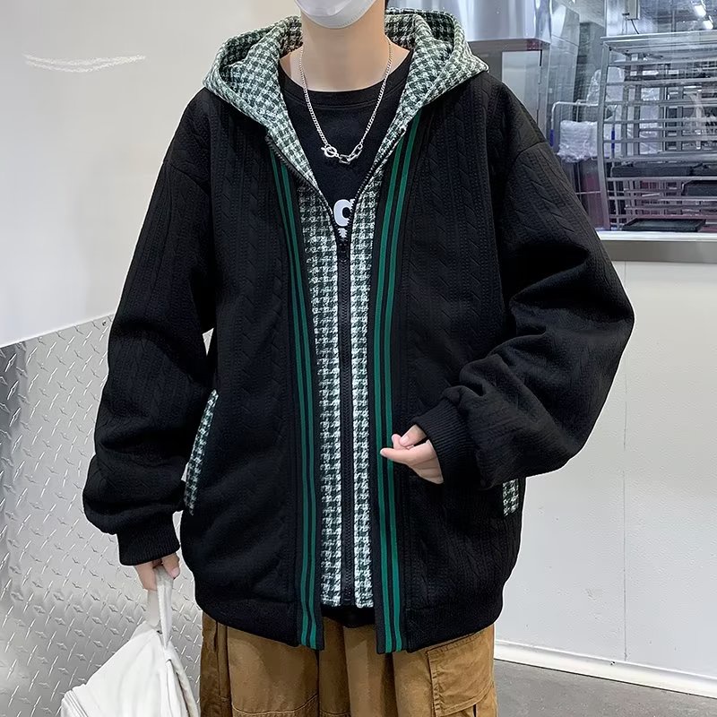Áo Khoác Bóng Chày Giả Hai Lớp Có Mũ Trùm Phong Cách vintage Thời Trang Mùa Thu Dành Cho Nữ
